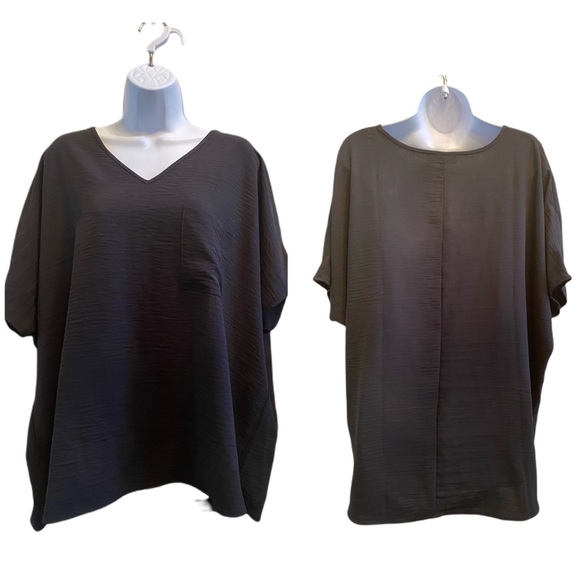 NEW! Zenana black vneck long top M - Picture 1 of 6